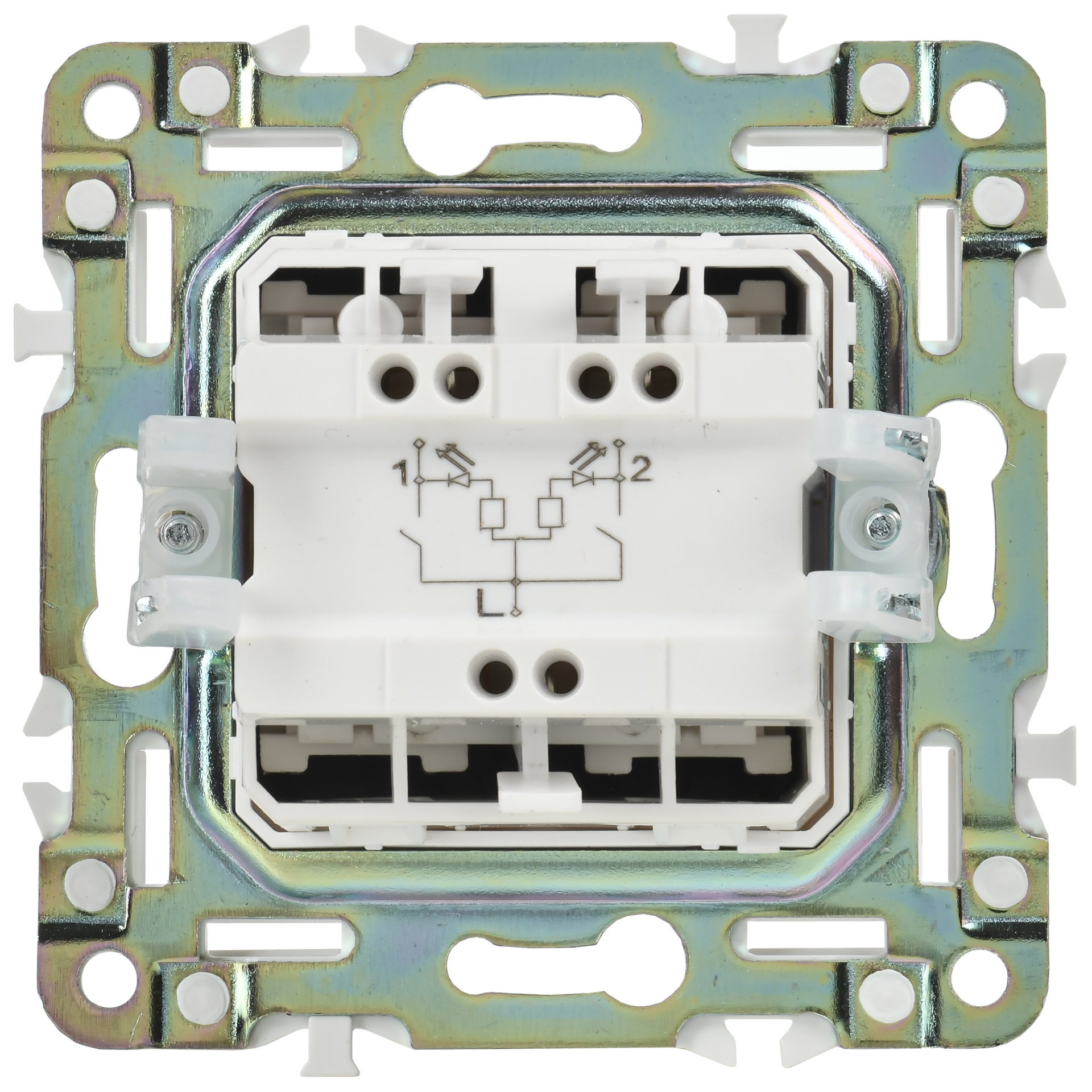 SKANDY Выключатель 2-клавишный проходной с индикацией 10А SK-V10Bl черный IEK