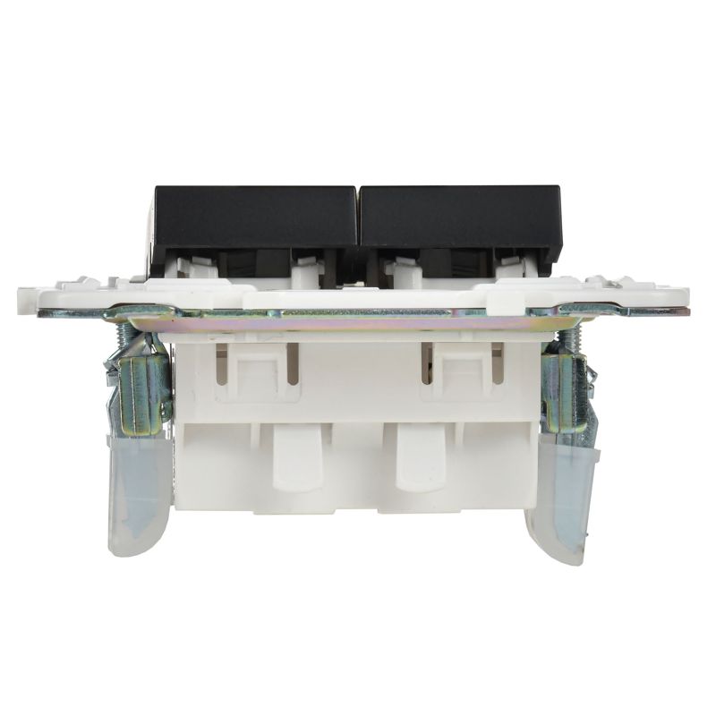 SKANDY Выключатель 2-клавишный проходной с индикацией 10А SK-V10Bl черный IEK