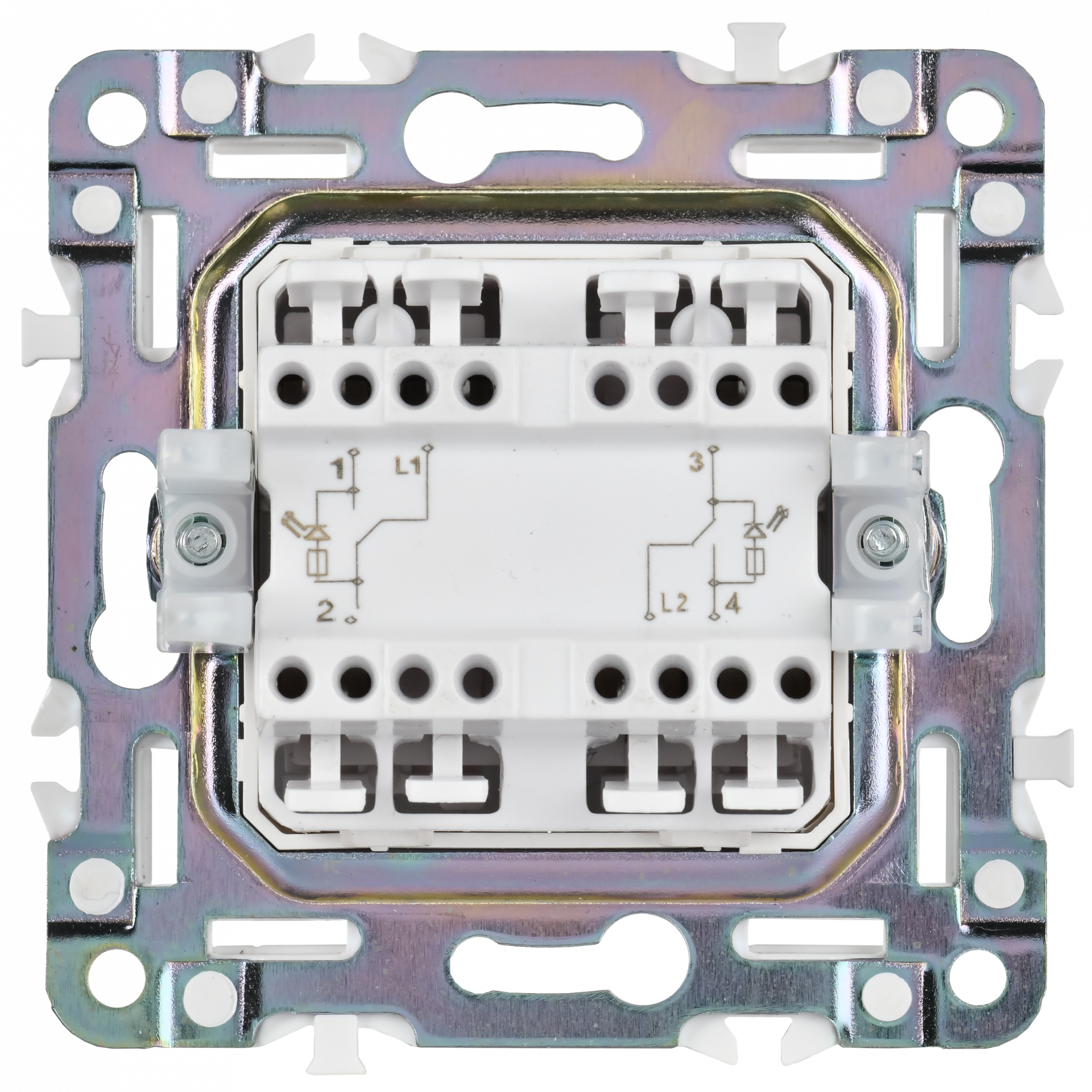 SKANDY Выключатель 2-клавишный проходной с индикацией 10А SK-V10Gr серый IEK