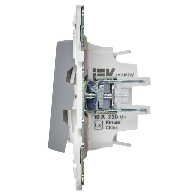 SKANDY Выключатель 2-клавишный проходной с индикацией 10А SK-V10Gr серый IEK