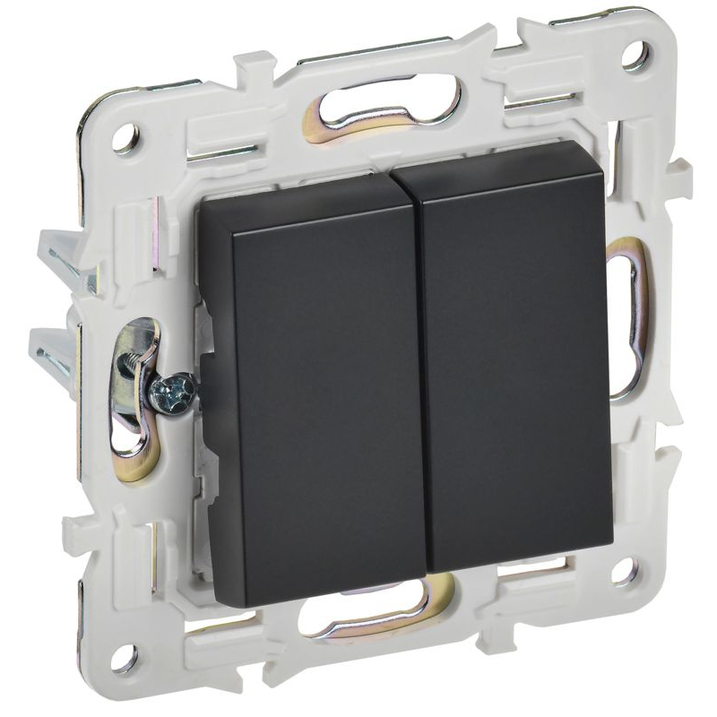 SKANDY Выключатель 2-клавишный перекрестный 10А SK-V06Bl черный IEK