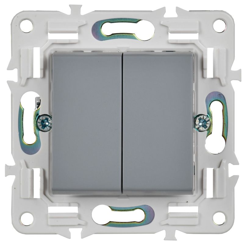 SKANDY Выключатель 2-клавишный перекрестный 10А SK-V06Gr серый IEK