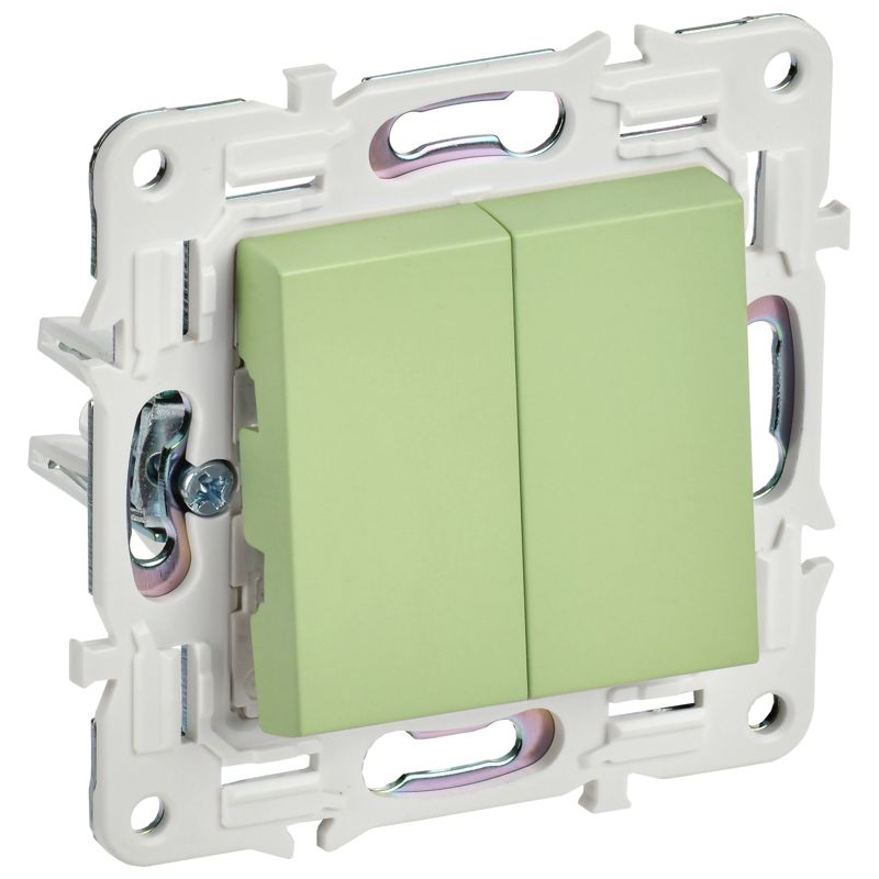 SKANDY Выключатель 2-клавишный перекрестный 10А SK-V06G мятный IEK