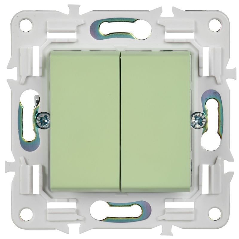 SKANDY Выключатель 2-клавишный перекрестный 10А SK-V06G мятный IEK