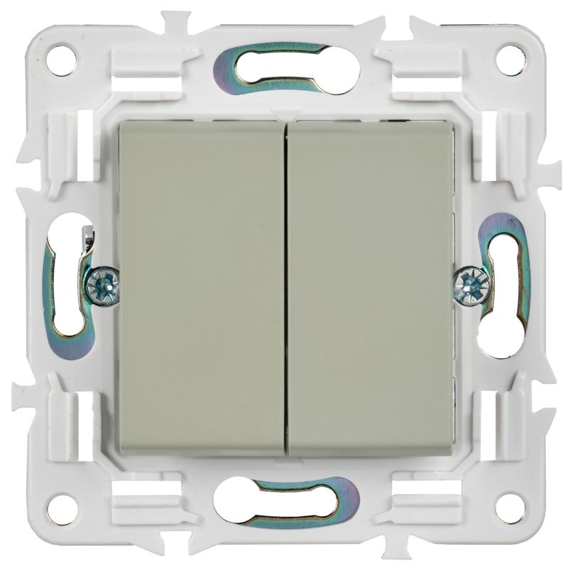 SKANDY Выключатель 2-клавишный перекрестный 10А SK-V06B бежевый IEK