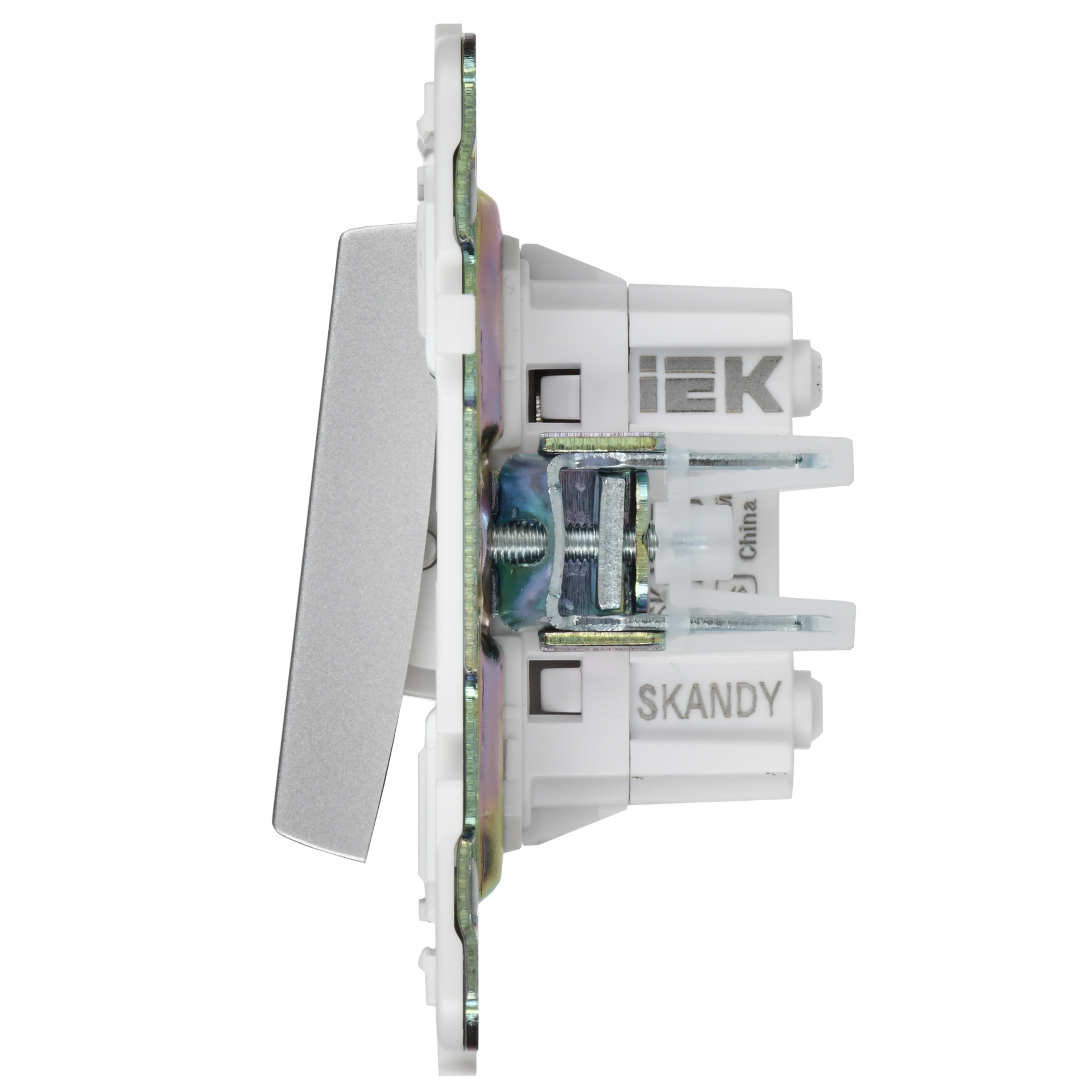 SKANDY Выключатель 2-клавишный перекрестный 10А SK-V06S серебряный IEK