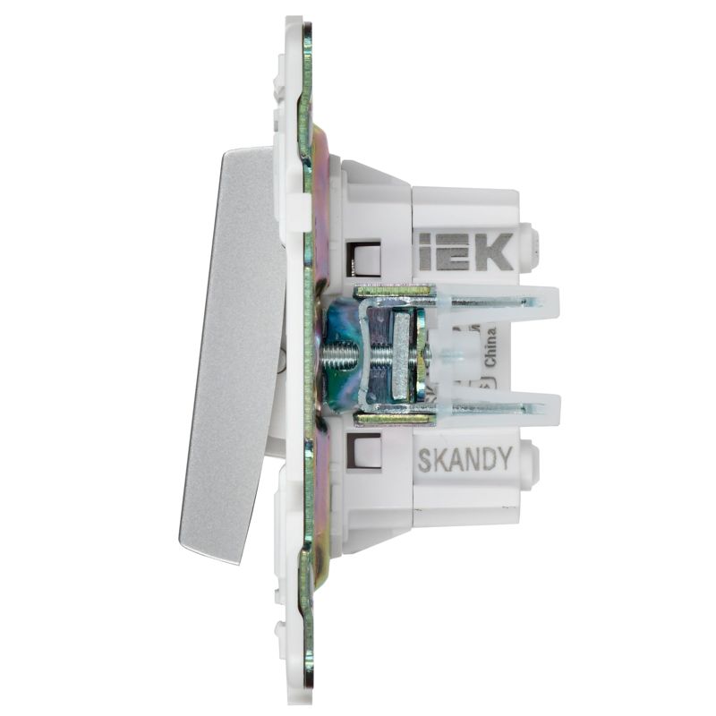 SKANDY Выключатель 2-клавишный перекрестный 10А SK-V06S серебряный IEK