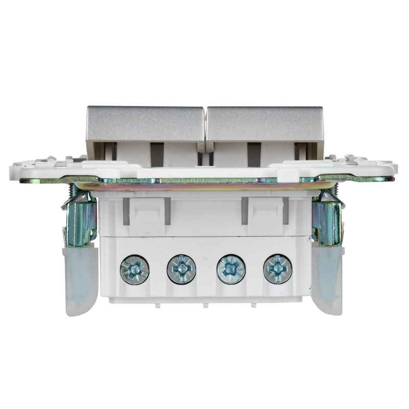 SKANDY Выключатель 2-клавишный перекрестный 10А SK-V06S серебряный IEK