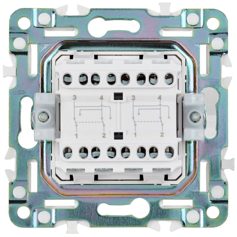 SKANDY Выключатель 2-клавишный перекрестный 10А SK-V06S серебряный IEK