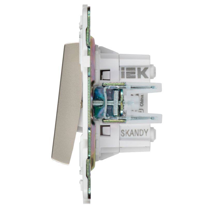 SKANDY Выключатель 2-клавишный перекрестный 10А SK-V06Sh шампань IEK