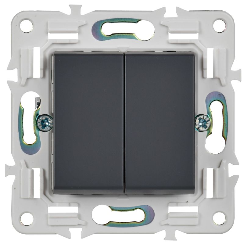 SKANDY Выключатель 2-клавишный перекрестный 10А SK-V06T титан IEK