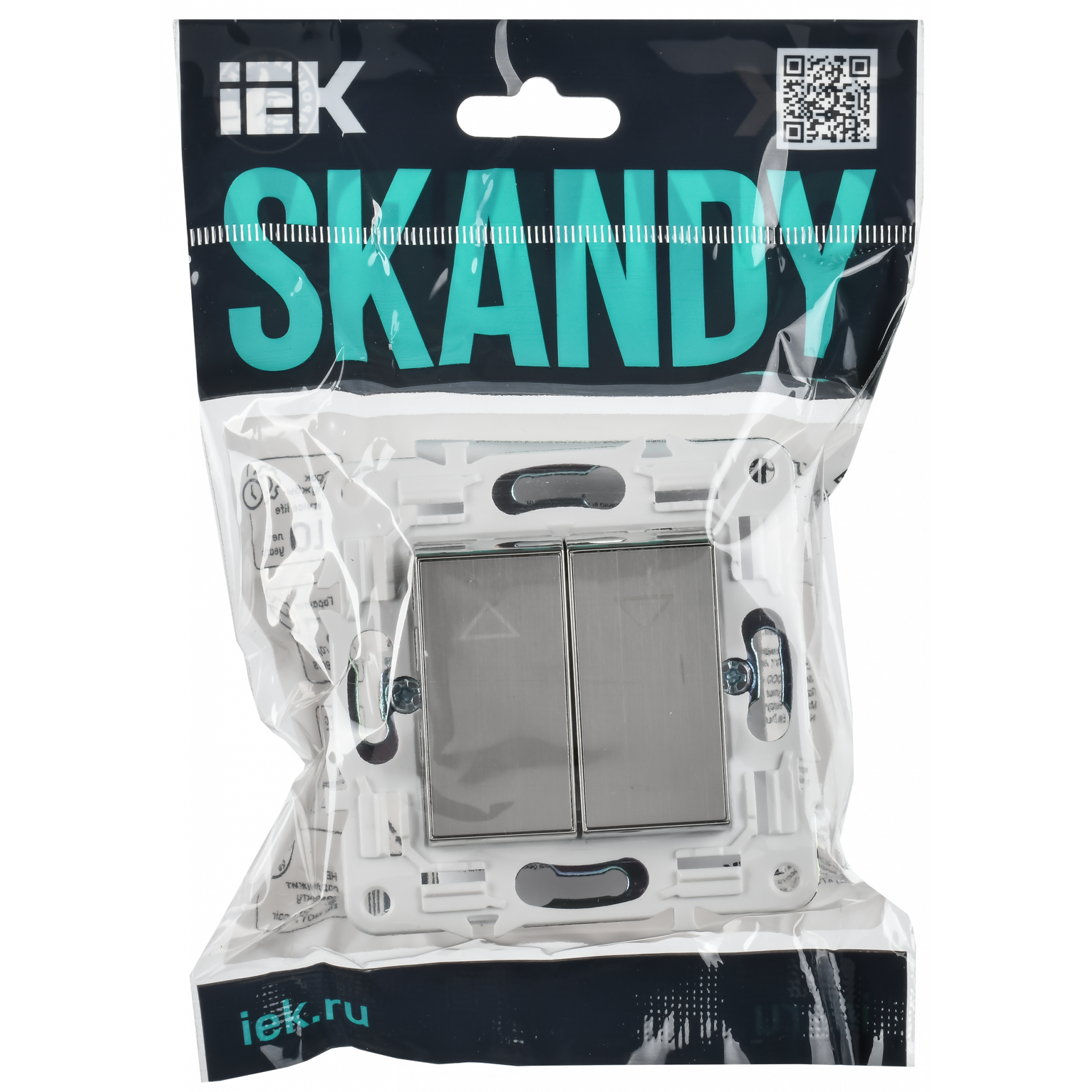 SKANDY Выключатель 2-клавишный перекрестный 10А SK-V06N металл никель IEK