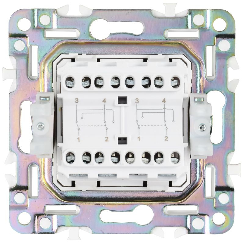 SKANDY Выключатель 2-клавишный перекрестный 10А SK-V06N металл никель IEK