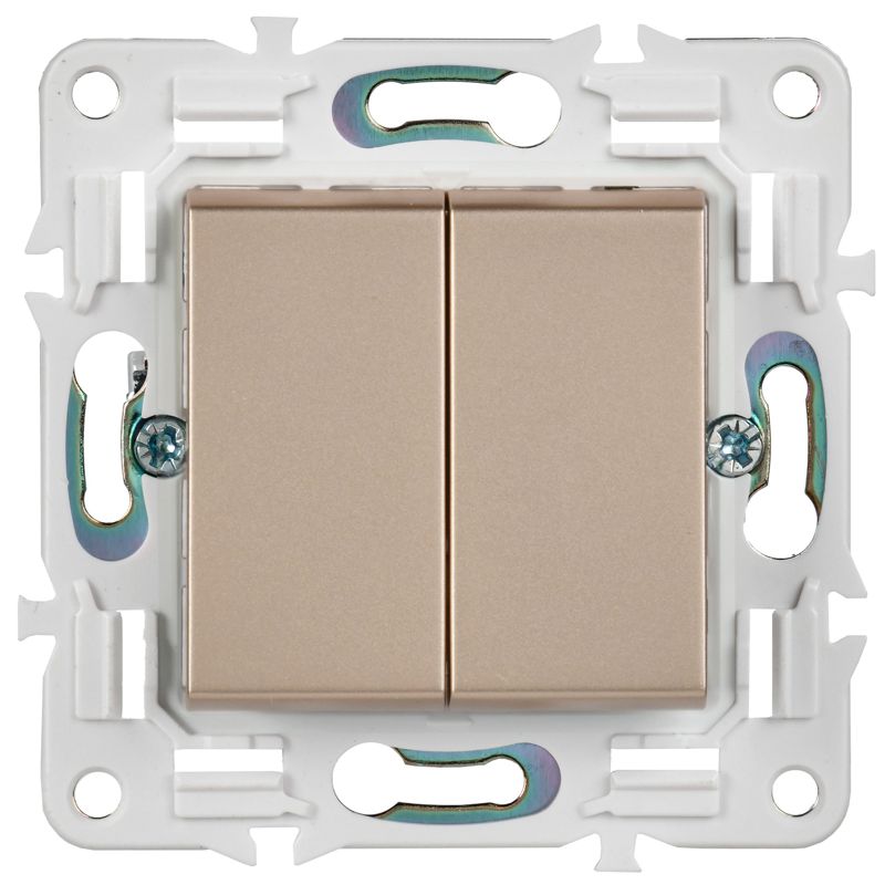 SKANDY Выключатель 2-клавишный перекрестный 10А SK-V06Sa песочный IEK