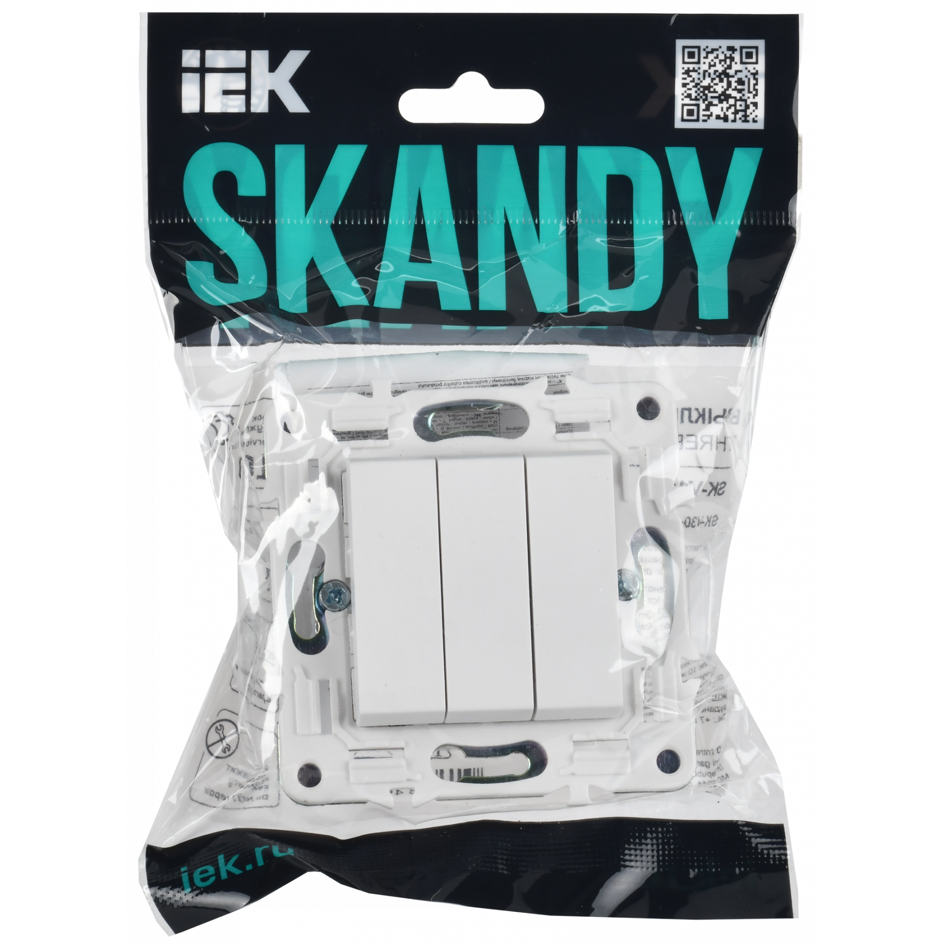 SKANDY Выключатель 3-клавишный 10А SK-V11W арктический белый IEK