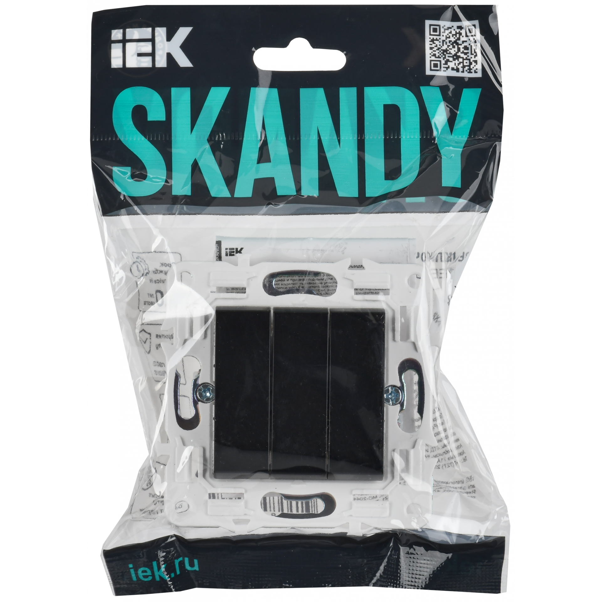 SKANDY Выключатель 3-клавишный 10А SK-V11Bl черный IEK