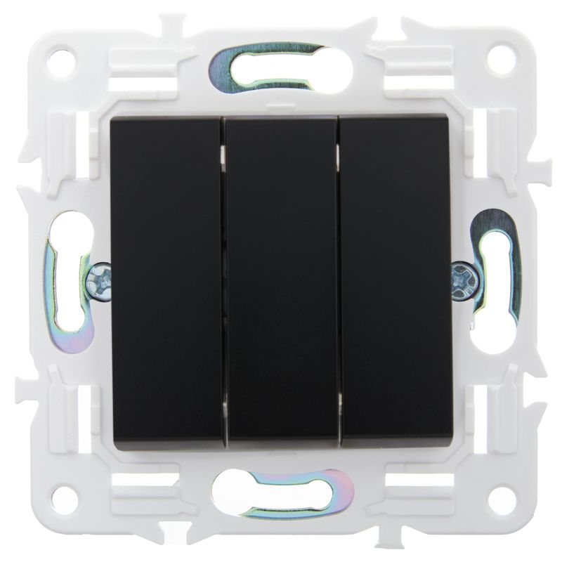 SKANDY Выключатель 3-клавишный 10А SK-V11Bl черный IEK