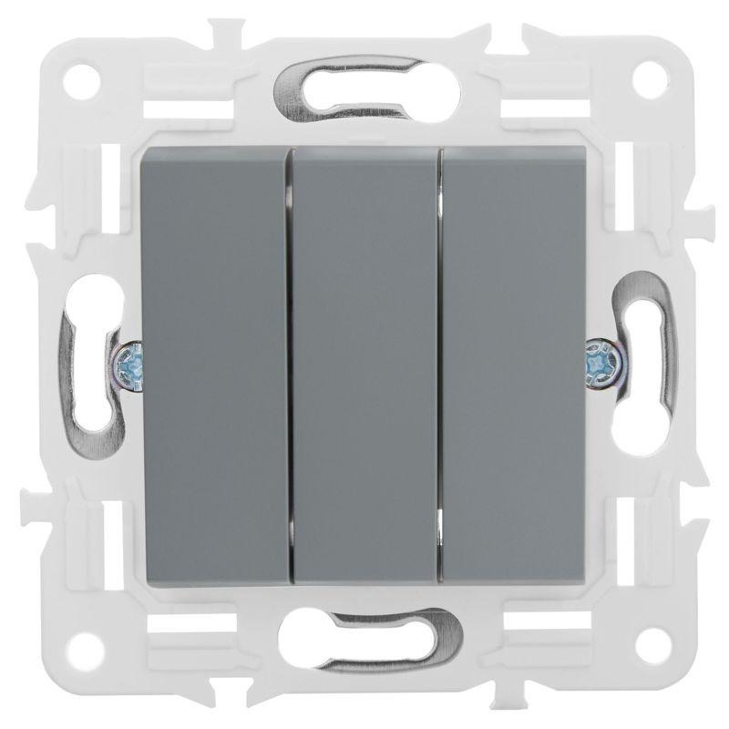 SKANDY Выключатель 3-клавишный 10А SK-V11Gr серый IEK