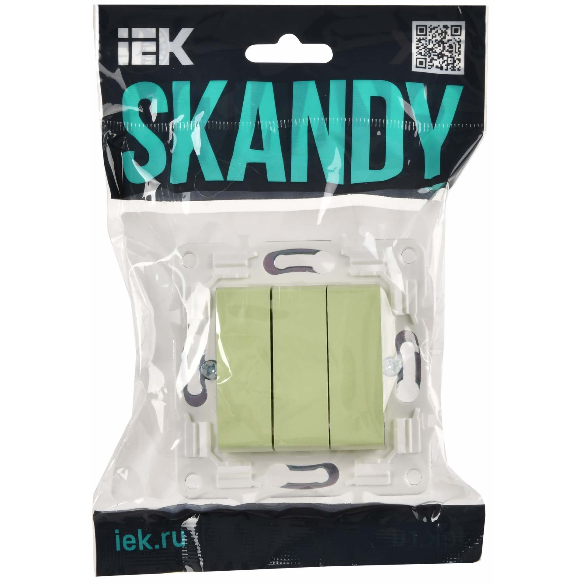 SKANDY Выключатель 3-клавишный 10А SK-V11G мятный IEK