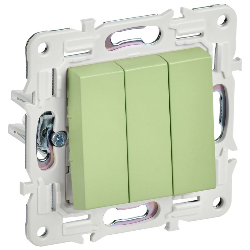 SKANDY Выключатель 3-клавишный 10А SK-V11G мятный IEK