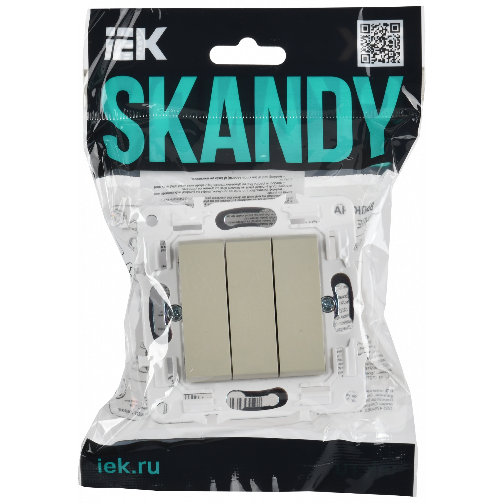SKANDY Выключатель 3-клавишный 10А SK-V11B бежевый IEK