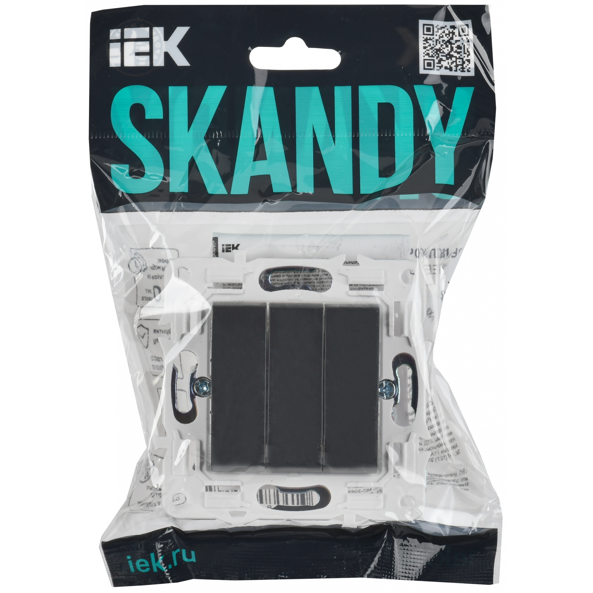 SKANDY Выключатель 3-клавишный 10А SK-V11T титан IEK