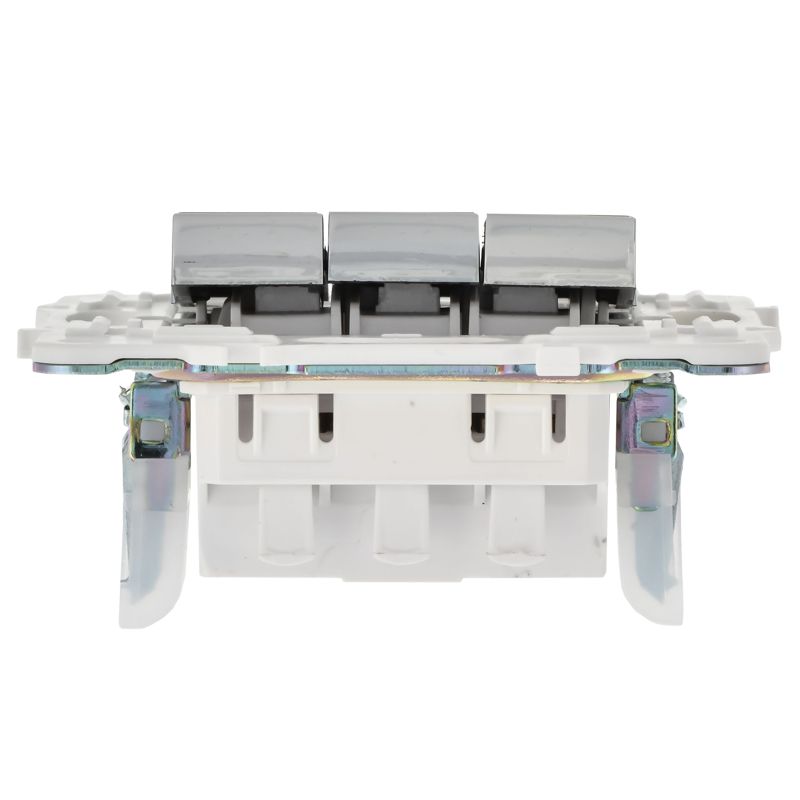 SKANDY Выключатель 3-клавишный 10А SK-V11N металл никель IEK