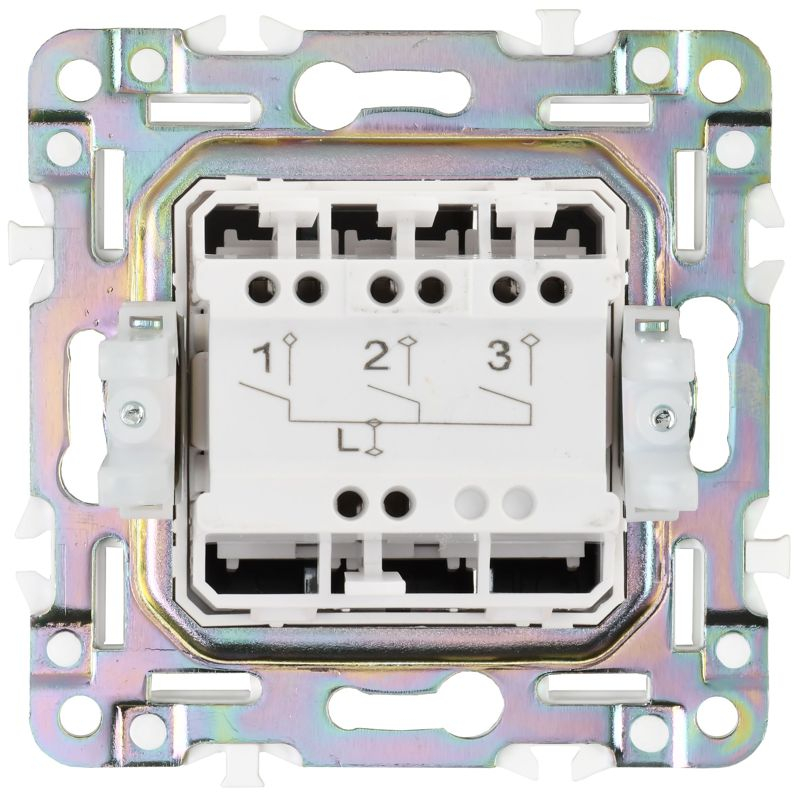 SKANDY Выключатель 3-клавишный 10А SK-V11N металл никель IEK