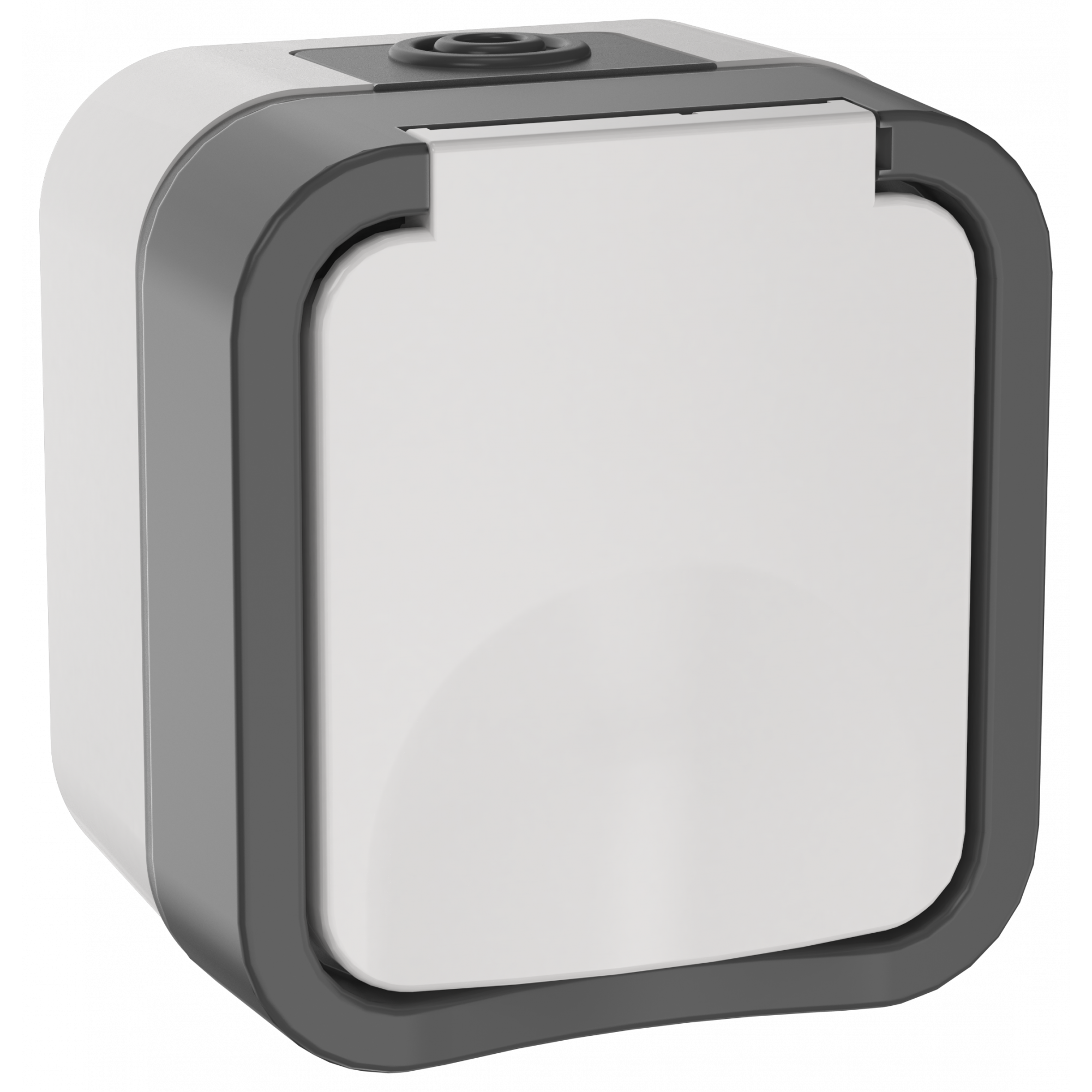 TORS Розетка 1-местная заземляющим контактом и крышкой 16А IP55 TS220 серо-белый IEK