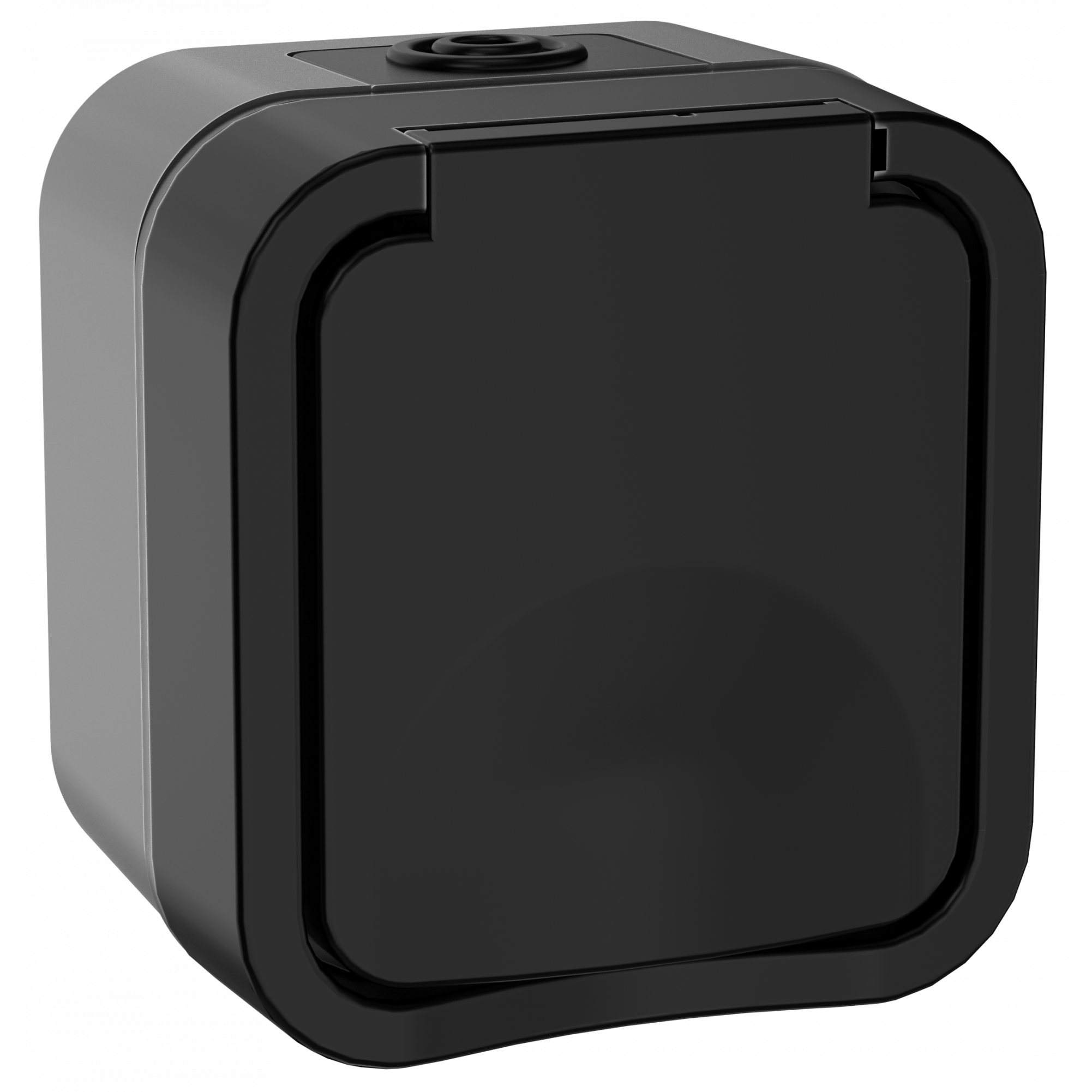 TORS Розетка 1-местная с заземляющим контактом и крышкой 16А IP55 TS120 графит IEK