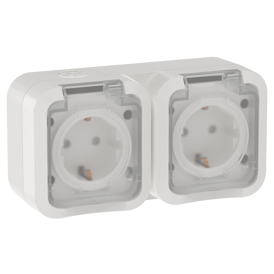 TORS Розетка 2-местная горизонтальная 16А IP55 TS322 белый IEK