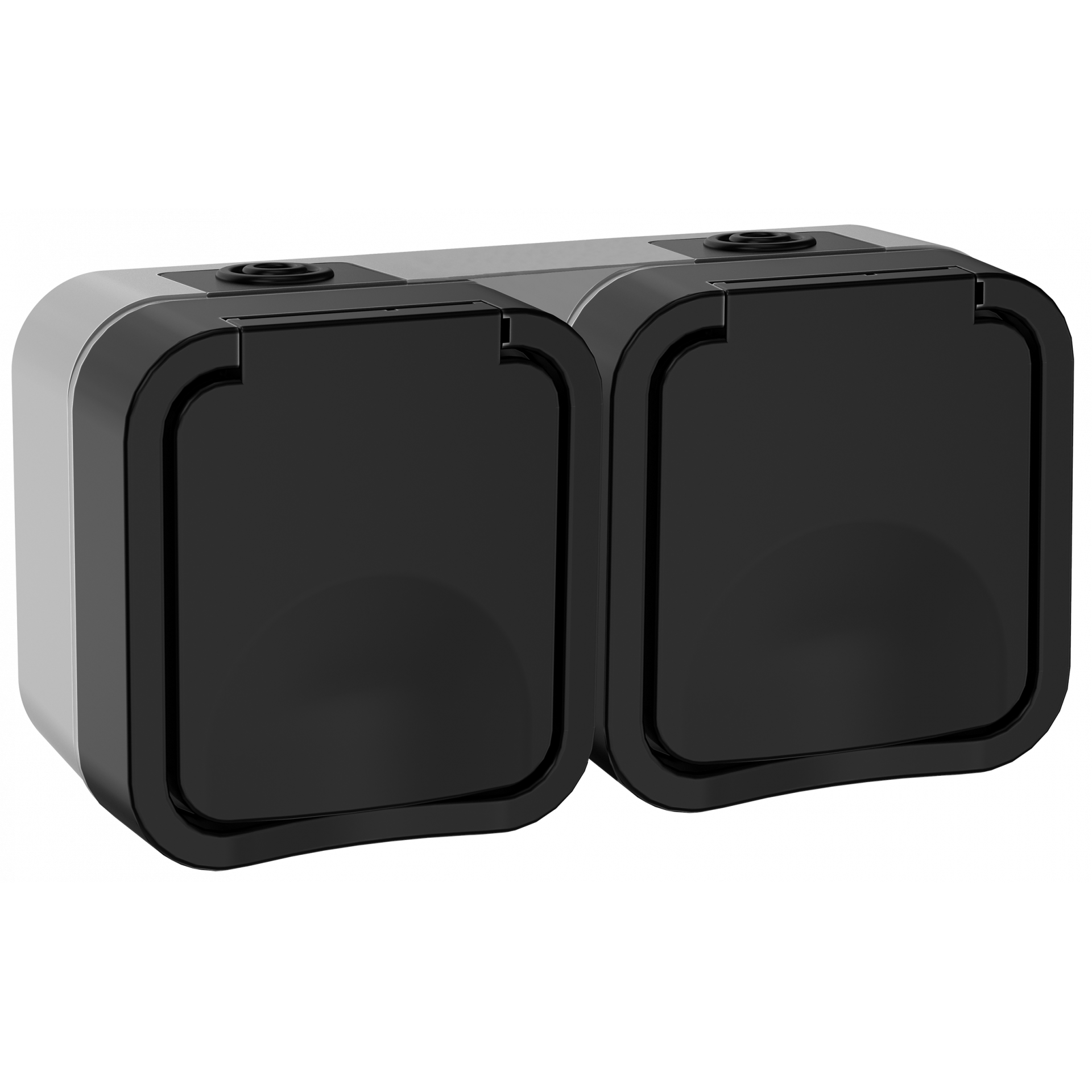 TORS Розетка 2-местная горизонтальная 16А IP55 TS122 графит IEK
