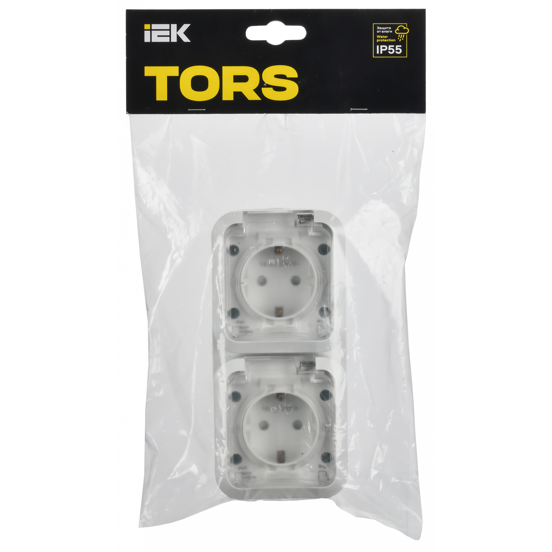 TORS Розетка 2-местная вертикальная 16А IP55 TS332 белый IEK