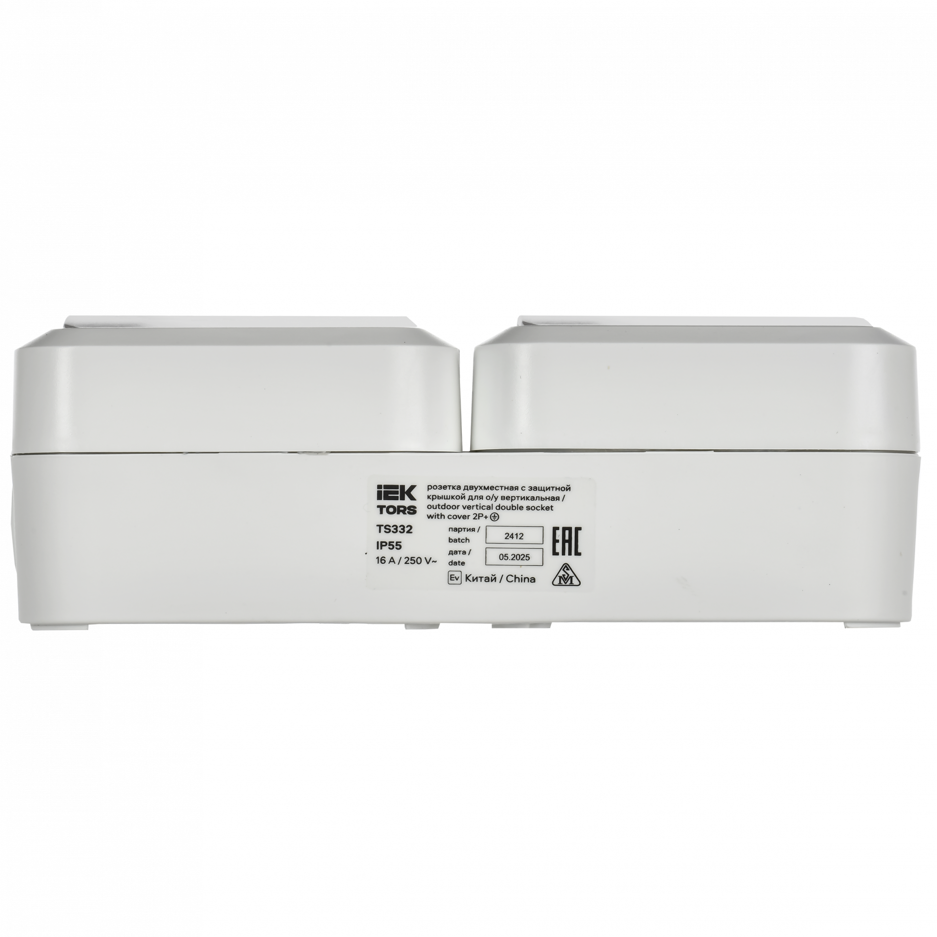 TORS Розетка 2-местная вертикальная 16А IP55 TS332 белый IEK