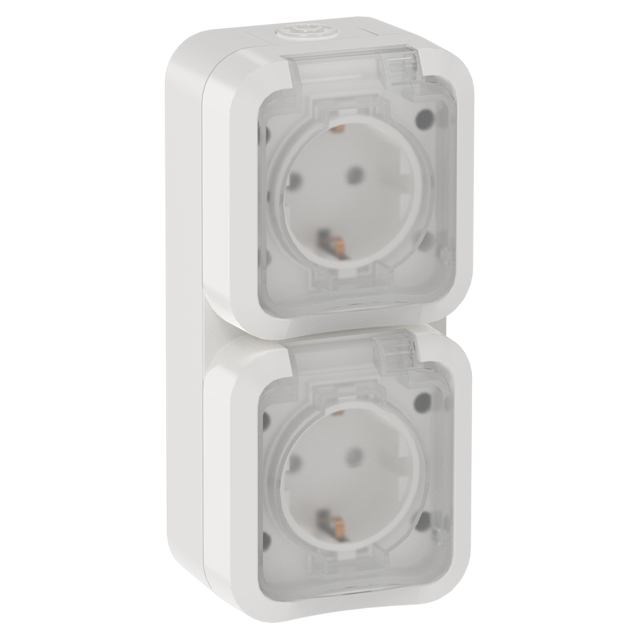 TORS Розетка 2-местная вертикальная 16А IP55 TS332 белый IEK