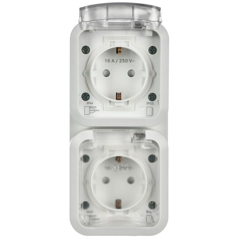 TORS Розетка 2-местная вертикальная 16А IP55 TS332 белый IEK