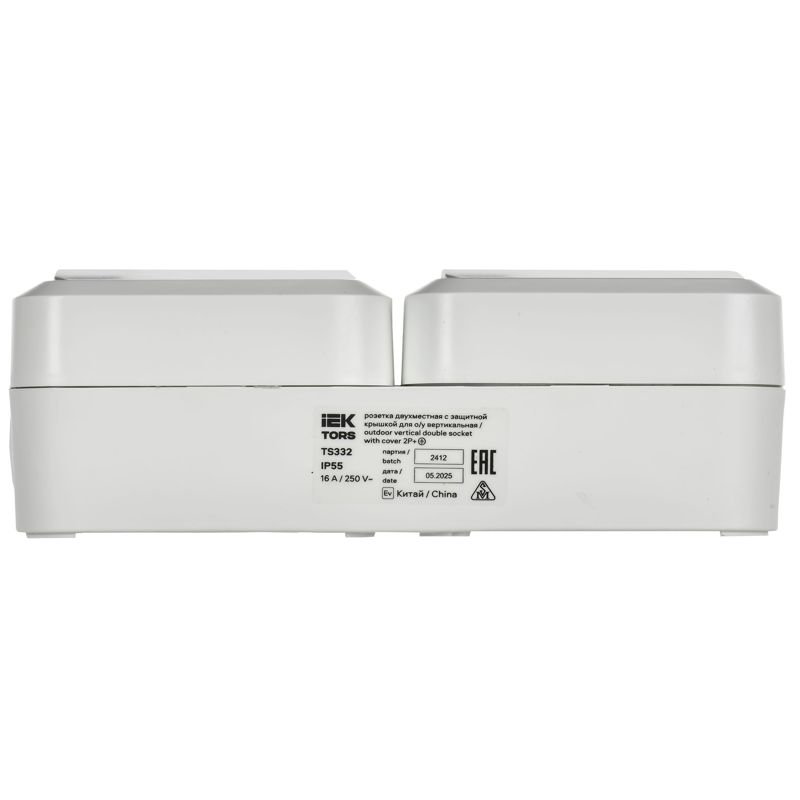 TORS Розетка 2-местная вертикальная 16А IP55 TS332 белый IEK