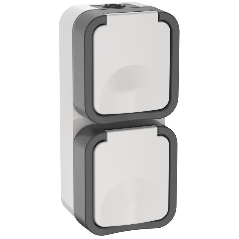 TORS Розетка 2-местная вертикальная 16А IP55 TS232 серо-белый IEK