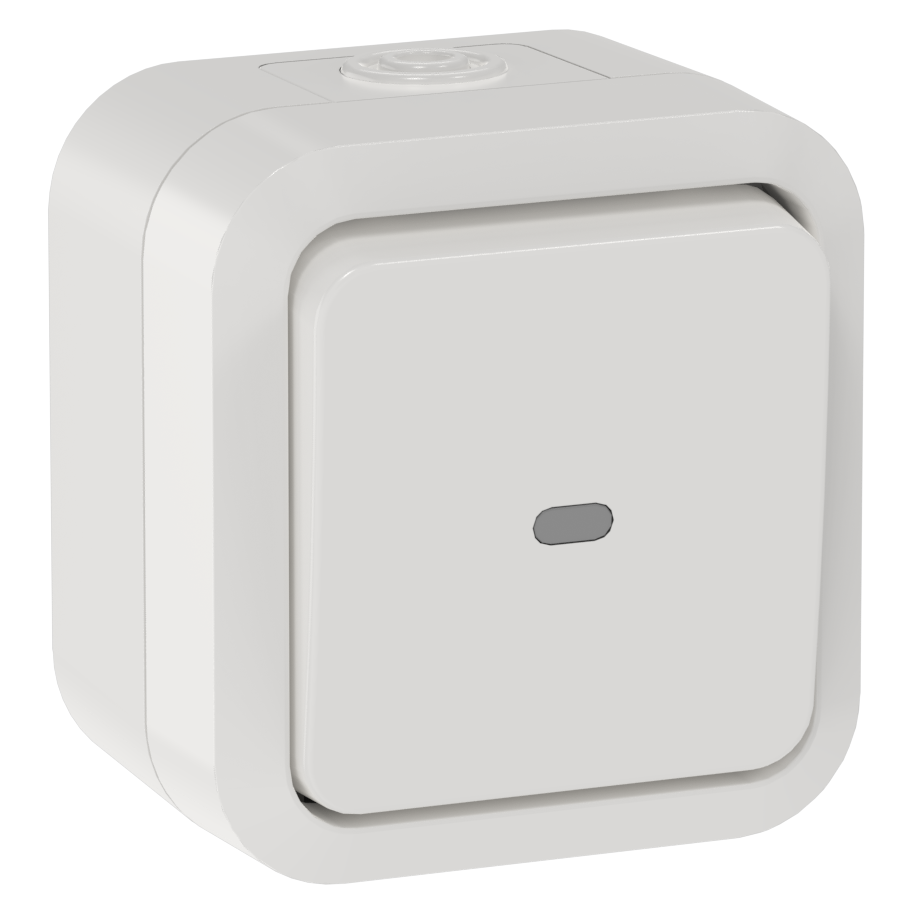 TORS Переключатель одноклавишный с индикацией 10А IP55 TS302 белый IEK