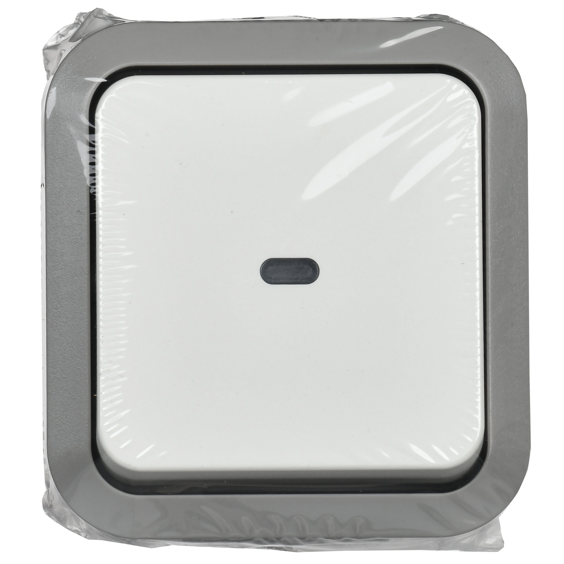 TORS Переключатель одноклавишный с индикацией 10А IP55 TS202 серо-белый IEK