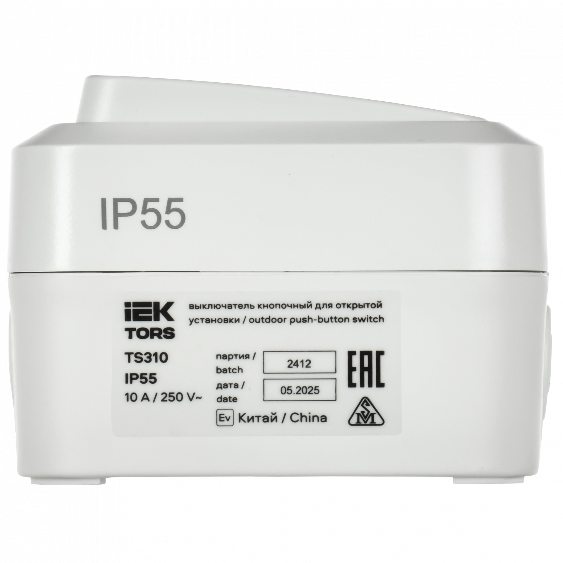 TORS Выключатель кнопочный 10А IP55 TS310 белый IEK