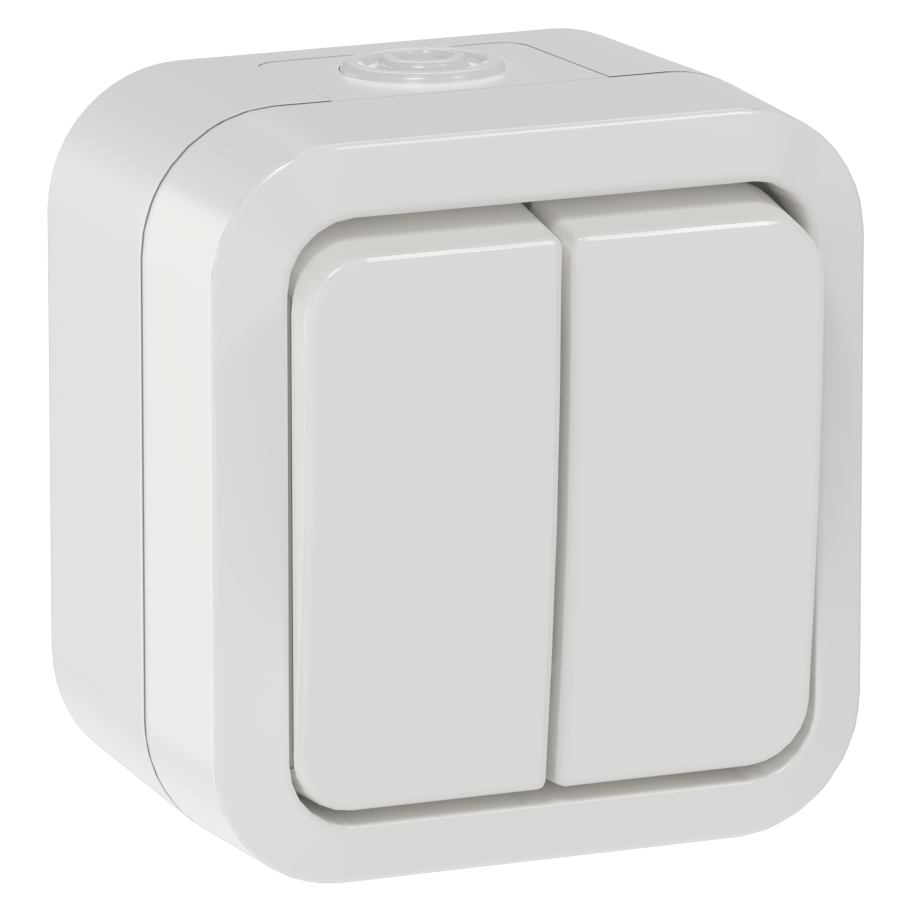 TORS Выключатель двухклавишный 10А IP55 TS305 белый IEK