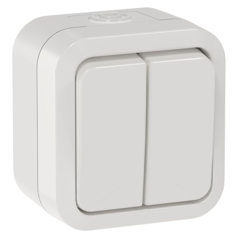 TORS Выключатель двухклавишный 10А IP55 TS305 белый IEK