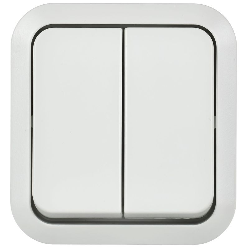 TORS Выключатель двухклавишный 10А IP55 TS305 белый IEK