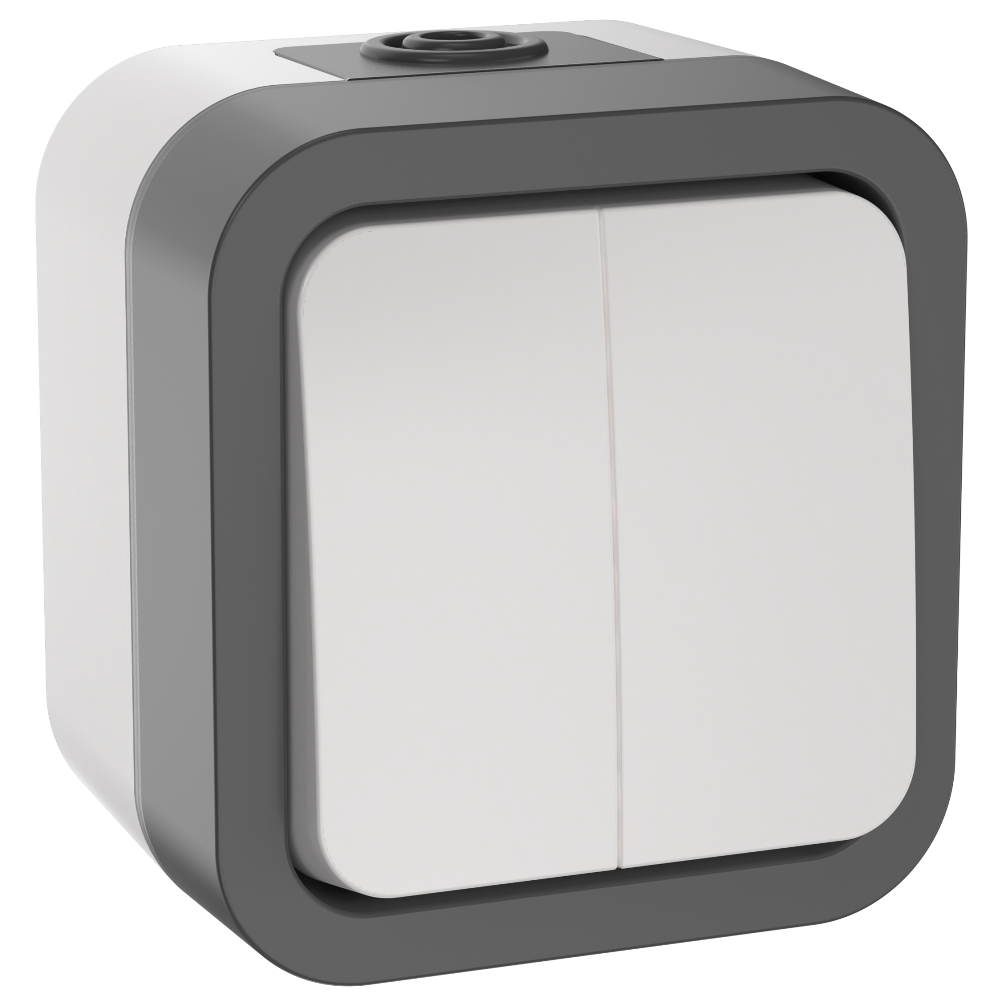 TORS Выключатель двухклавишный 10А IP55 TS205 серо-белый IEK