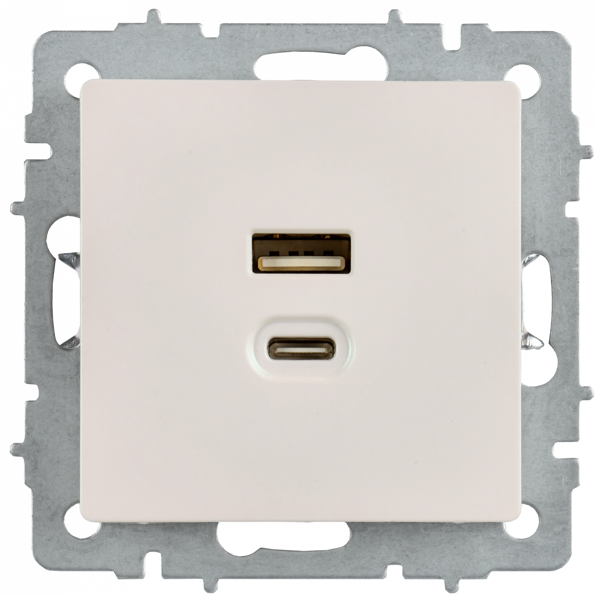 BRITE Розетка USB A+C 45Вт высокоскоростная зарядка РЮ11-2-БрЖ жемчуг IEK