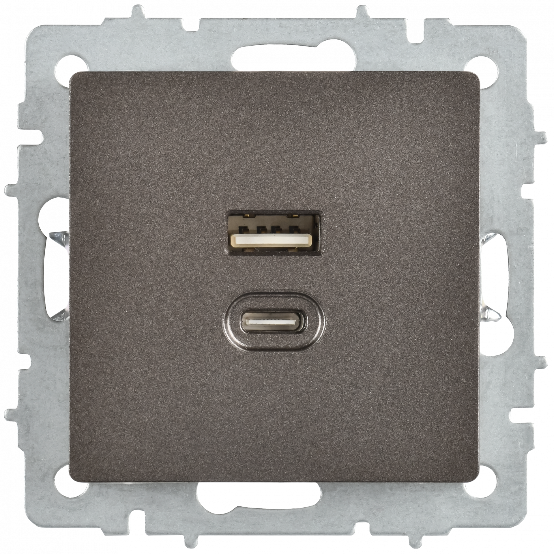 BRITE Розетка USB A+C 45Вт высокоскоростная зарядка РЮ11-2-БрТБ темная бронза IEK