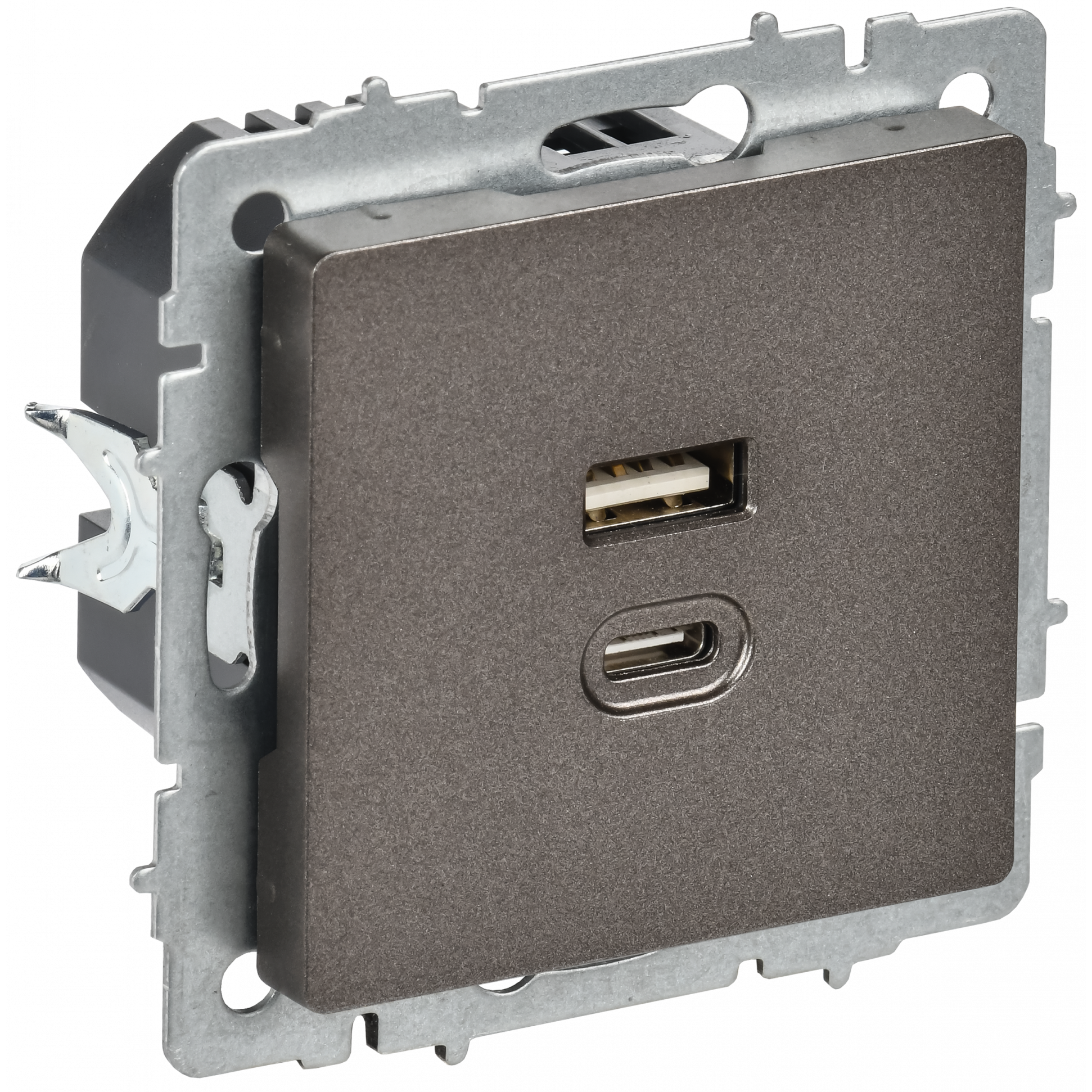 BRITE Розетка USB A+C 45Вт высокоскоростная зарядка РЮ11-2-БрТБ темная бронза IEK