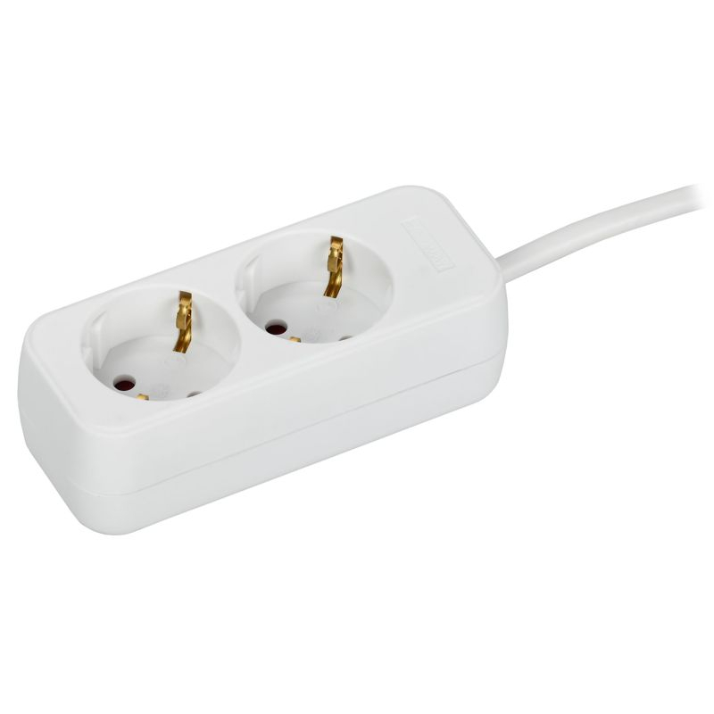 UMA Удлинитель У02 2 места 2P+PE 5м 3х1мм2 10А белый IEK