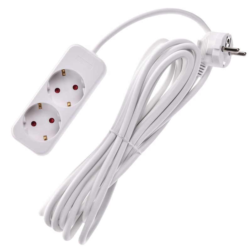 UMA Удлинитель У02 2 места 2P+PE 5м 3х1мм2 10А белый IEK